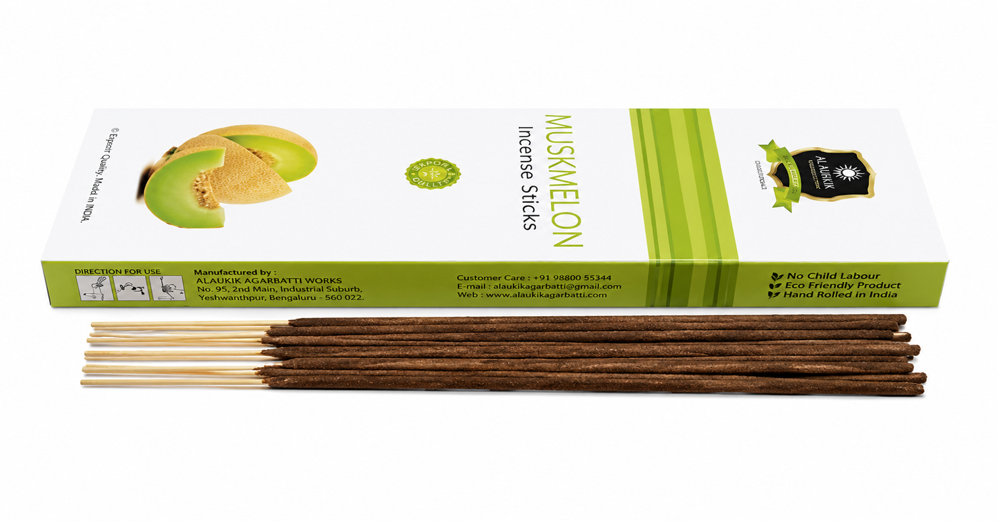 Alaukik Muskmelon Agarbatti | 90 GM | Brown Stick 9 Inch | Positive Energy | Pooja & Aromatherapy