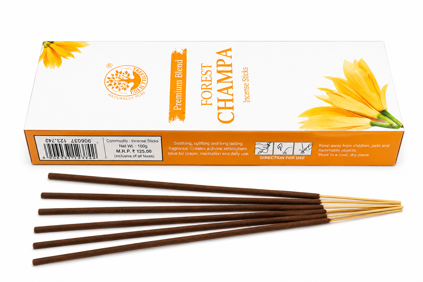 Forest Champa Premium Incense Sticks | 225 GM | Long Lasting Fragrance | Full Peace of Mind | Pooja