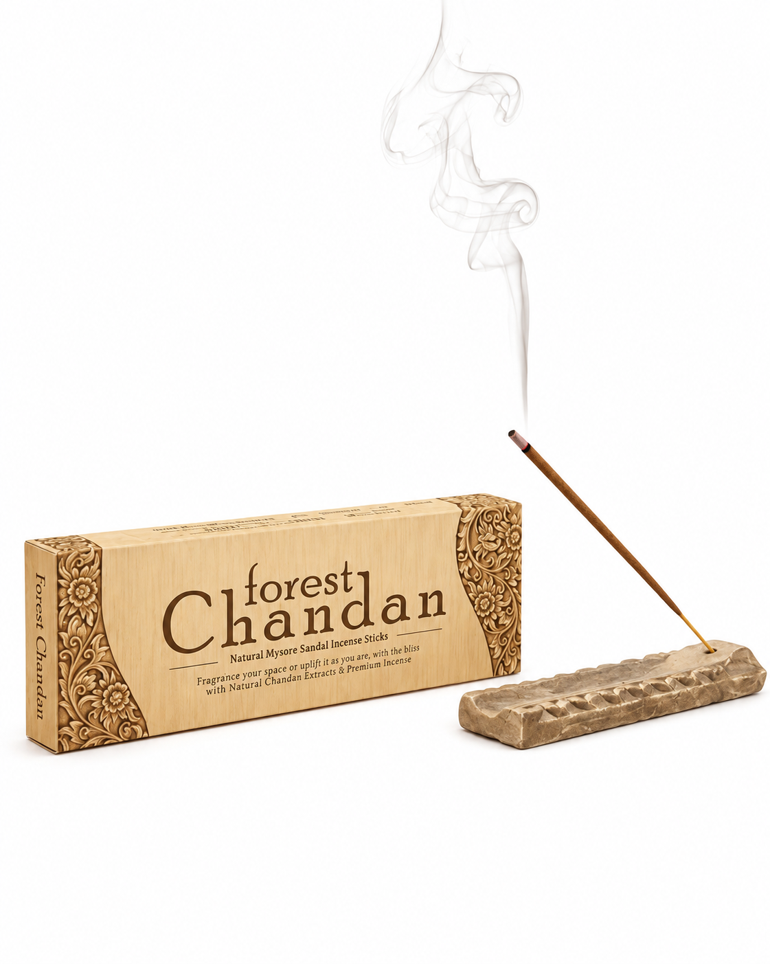Forest Chandan Premium Natural Mysore Sandal Incense Sticks | Long Lasting | Pooja Meditation & Yoga