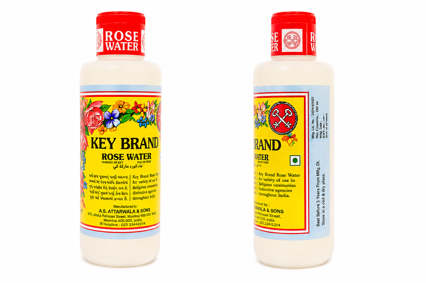 Key Brand Pure Rose Water | 200 ml | Pooja Abhishek & Skincare | All Skin Types