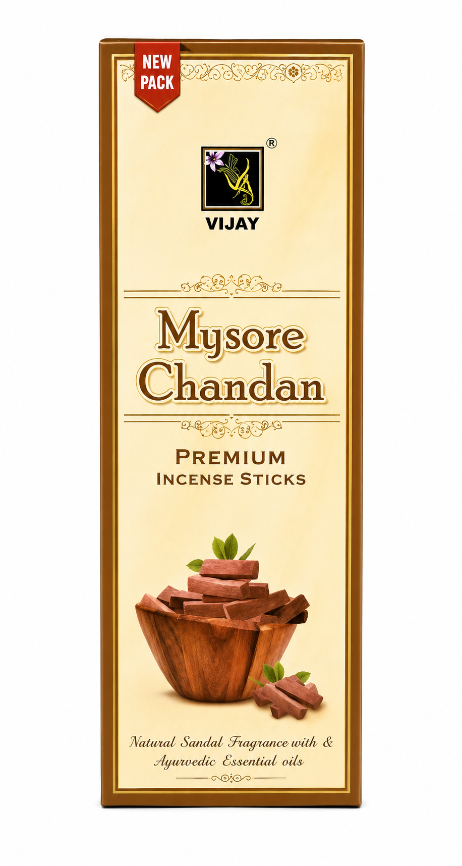 Mysore Chandan Premium Incense Sticks | 225 GM | Long Lasting Sandalwood Fragrance | Full Peace of Mind | Pooja