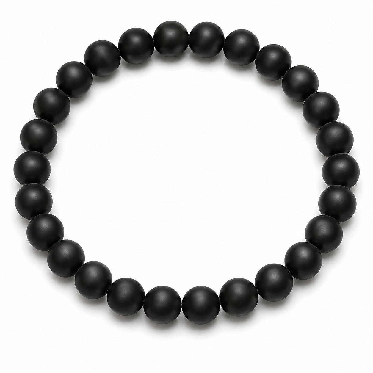 Natural Black Onyx Bracelet | Premium | Saturn Leo Birthstone | Crystal Gemstone | 22 Beads | Stretchable | 18g | Men