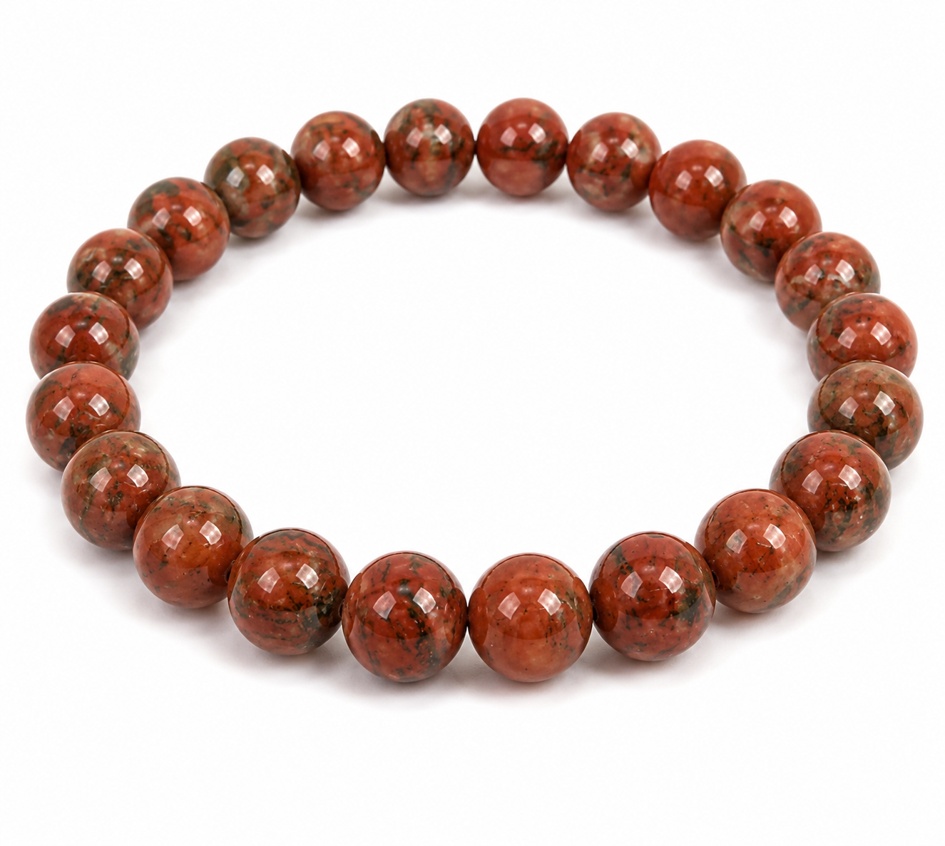 Natural Red Jasper Bracelet | Reiki Feng Shui | 22 Beads 8mm | Charged by Reiki Grand Master | 7 Chakra | Men & Women