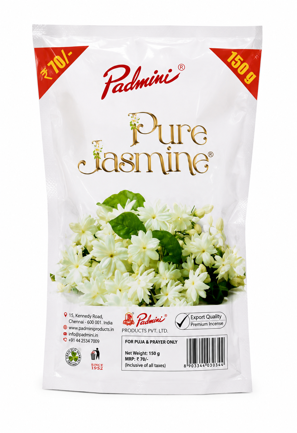 Pure Jasmine Premium Incense Sticks | 150 GM | Long Lasting Fragrance | Natural Air Freshener | Pooja