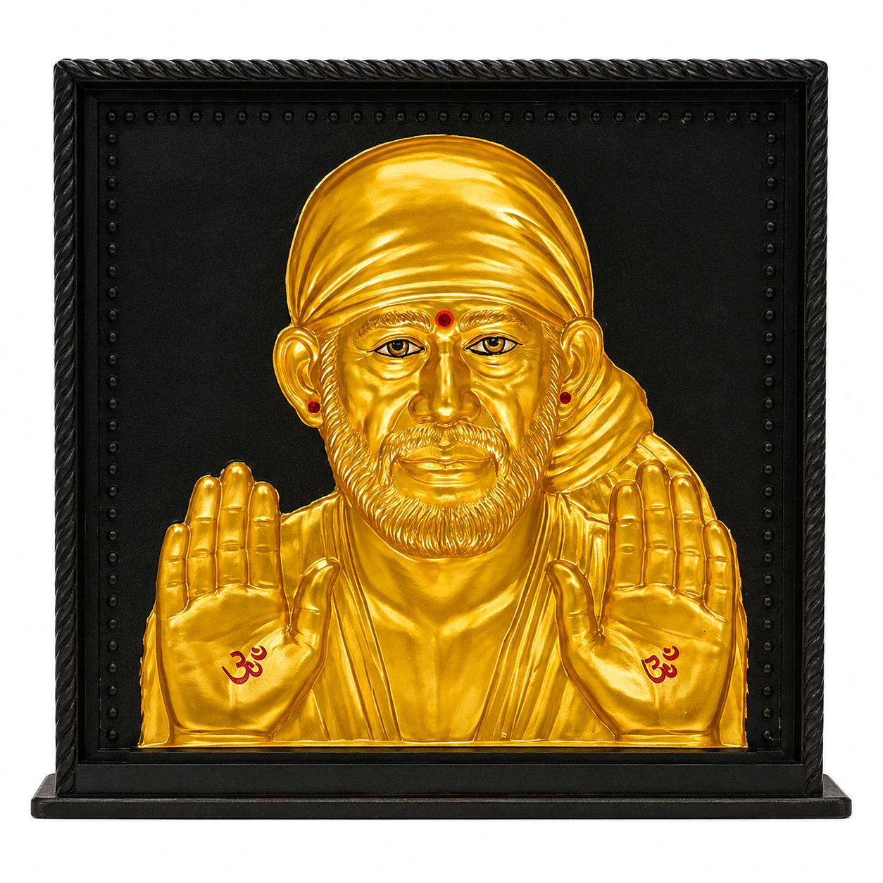 Sai Baba 3D Illusion Wall Art Photo Frame | Gold | 17.5x17.5 CM | Shirdi Sainath | Home Decor Wall Hanging