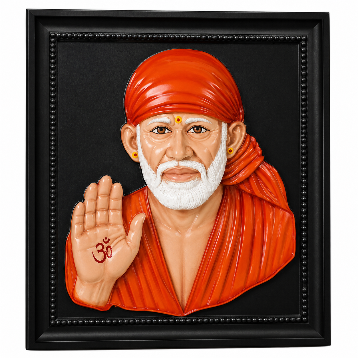 Sai Baba 3D Photo Frame | 8x10 Inch | Red | Tabletop & Wall Mount | Interchangeable Mat | Modern Style | Home Decor & Gift