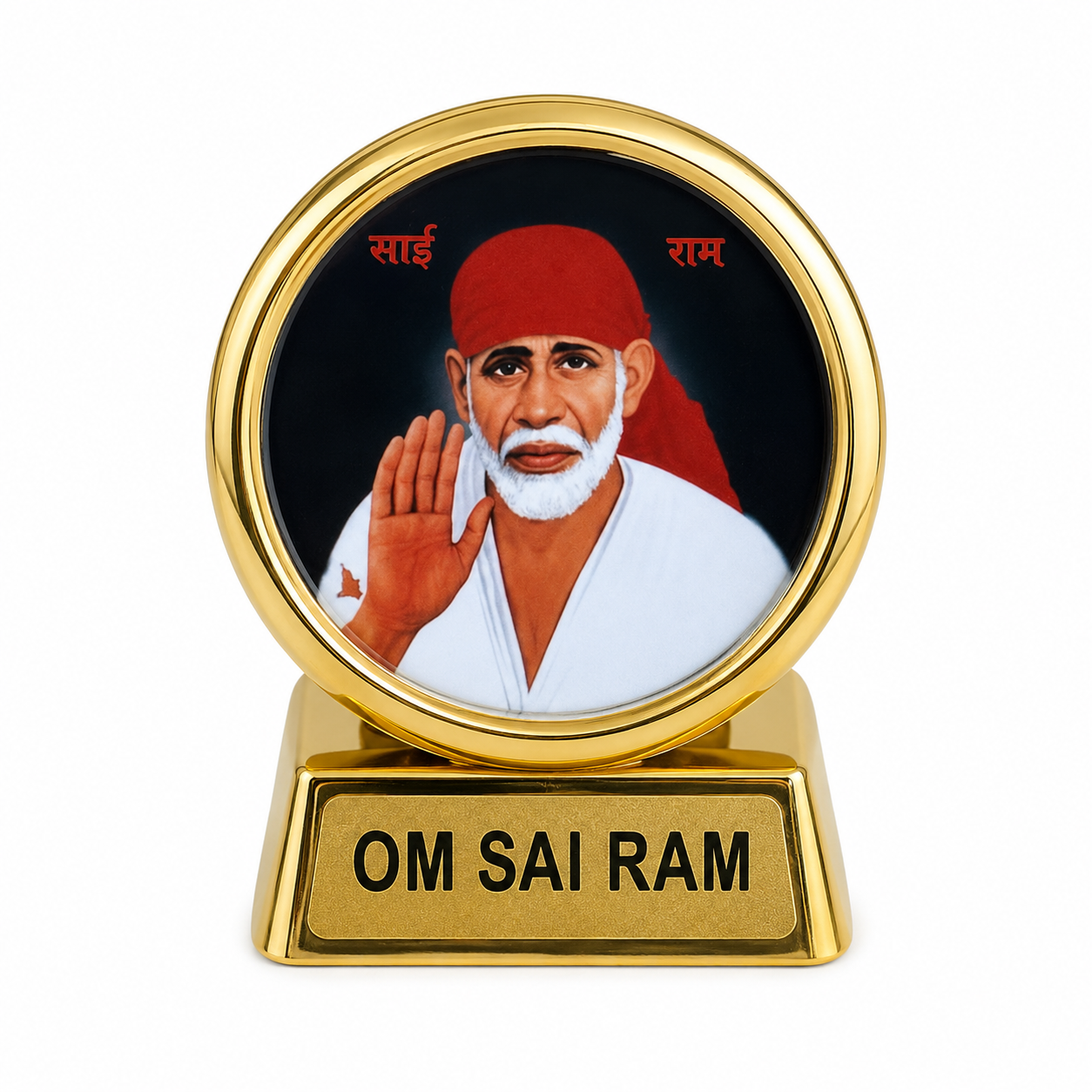 Sai Baba White Ashirwad Idol | Stoneware | Car Dashboard Home & Office Decor | Multicolour | Blessings & Gift