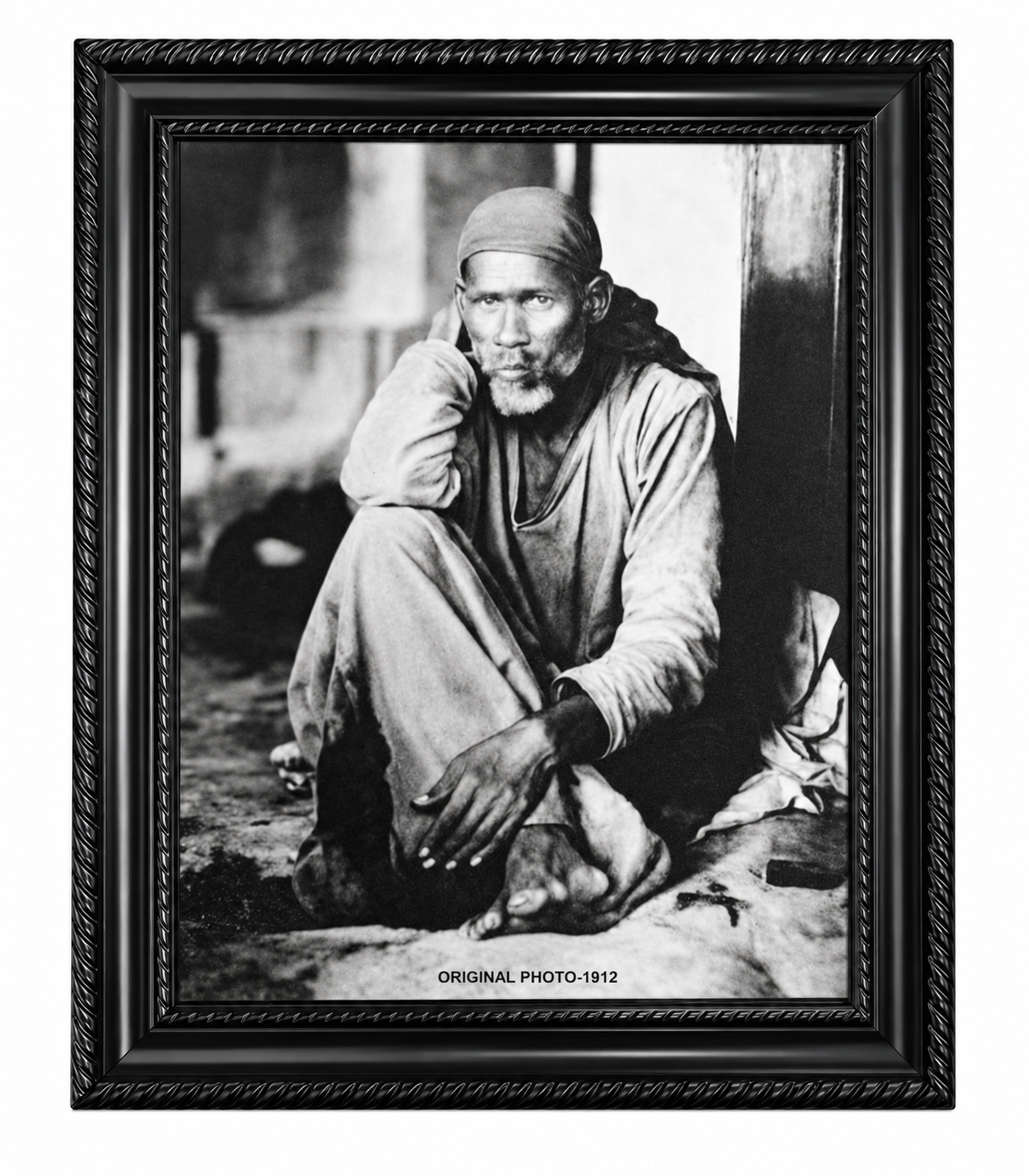 Shirdi Sai Baba Sitting Near Dhuni Photo Frame | 8x10 Inch