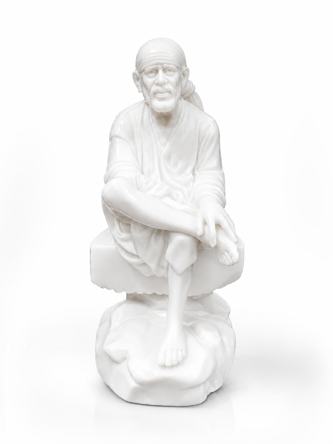 Marble Dust Ashirwad Hand Sai Baba Idol – 7 Inch | Shirdi Sai Murti for Home Mandir, Pooja & Spiritual Decor