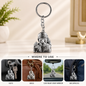 Shirdi Sai Baba Silver Finish Keychain for Car, Bike, Keys & Bags | Devotional Key Chain
