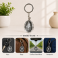 Shirdi Sai Baba Crystal Keychain | Elegant Devotional Key Ring for Car, Bike & Home Keys