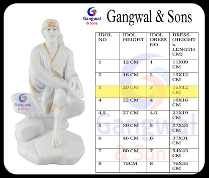 Sai Baba Pagdi Mukut | Size 5 | Pack of 4 | Multicolour | Diamond Stone Work | For Sai Baba, Krishna & Deity Idols