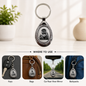 Shirdi Sai Baba Waterdrop Shape Keychain | Silver-Tone Devotional Key Ring for Bike, Car & Everyday Keys