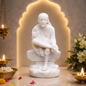 Sai Baba Ashirwad Hand Idol 3.5 Inch – Italian Marble Finish Decorative Murti for Home Temple, Pooja Room, Office & Gifting