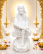 Marble Dust Sai Baba Idol/Murti – 7 Inch | Shirdi Sai Statue for Home Mandir, Pooja Room, Office Decor & Gifting