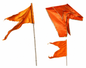 Bhagwa Zenda | Saffron Orange Flag | 37x34 Inch | Outdoor Foldable | Devotional & Temple Decor