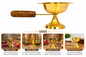 Dhoop Dani with Wooden Handle | 12x29 CM | 300 GM | Brass | Loban Bakhoor Incense Diffuser | Pooja