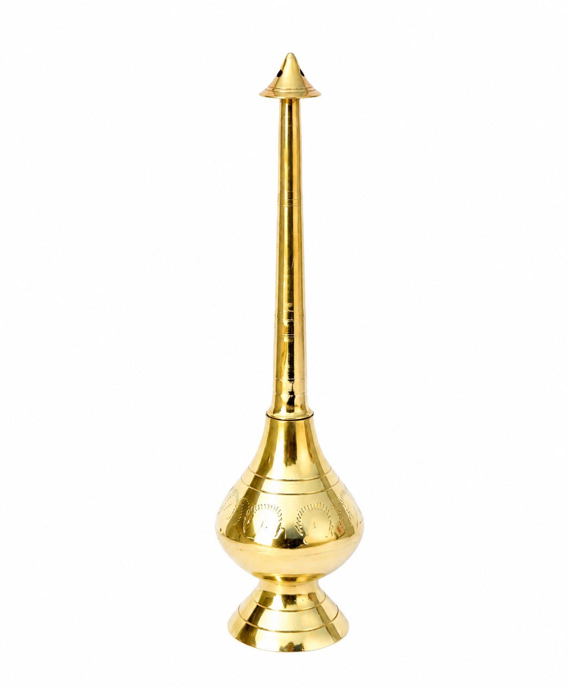 Brass Gulab Pash Sprinkler | 8 Inch | Gangajal & Perfume Bottle | 100% Pure Brass | Pooja & Temple