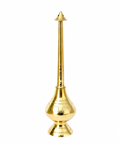 Brass Gulab Pash Sprinkler | 8 Inch | Gangajal & Perfume Bottle | 100% Pure Brass | Pooja & Temple