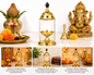 Crystal Oil Diya | Brass | Small | 100 GM | Handmade Sacred Lamp | Pooja & Gifting