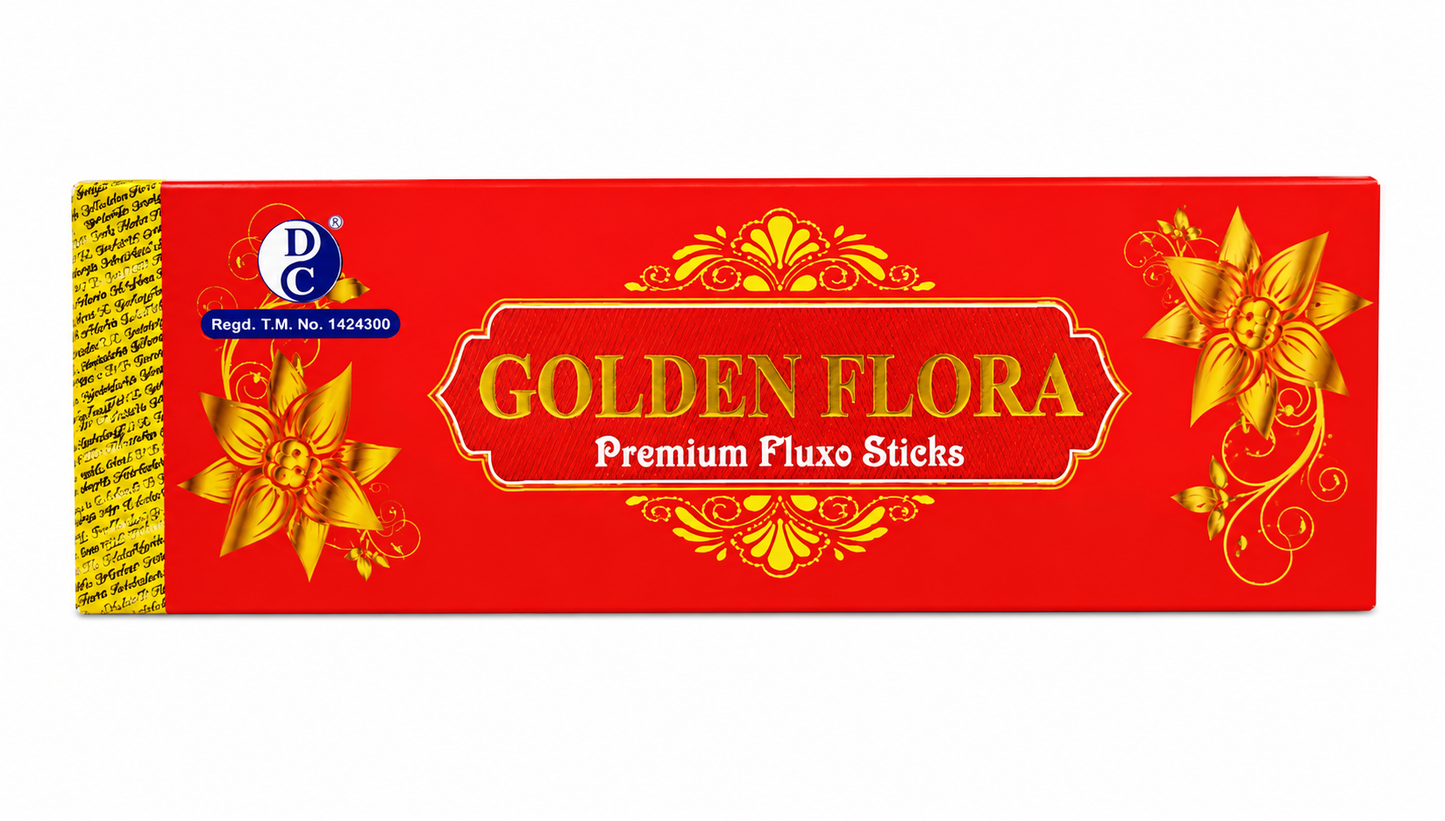 DC Golden Flora Premium Fluxo Masala Agarbatti | 250 GM | Long Lasting Fragrance | Pooja & Meditation