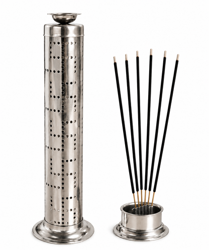 Stainless Steel Agarbatti Stand with Dhoop Holder | Multi-Stick Incense Holder for Pooja & Home Mandir