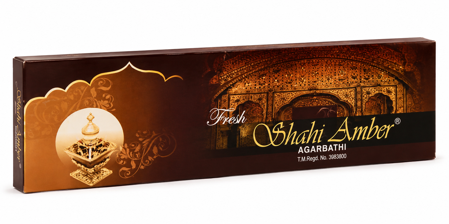 Fresh Shahi Amber Premium Agarbatti | Long Lasting Royal Amber Fragrance | Pooja Meditation & Gifting
