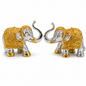 Marble Gajlaxmi Elephant Pair | Silver & Gold | 3 Inch | Goddess Lakshmi | Home Decor Showpiece & Premium Gift
