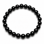 Natural Black Onyx Bracelet | Saturn Birthstone Leo | Crystal Gemstone | 22 Beads | Stretchable | 18g | Men