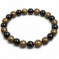 Natural Bronzite & Tourmaline Bracelet | Crystal Gemstone | 22 Beads 8mm | Stretchable | 18g | Men | Everyday Wear