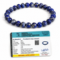 Natural Lapis Lazuli Bracelet | Throat & Third Eye Chakra | Crystal | Stretchable | Men Women Boys Girls