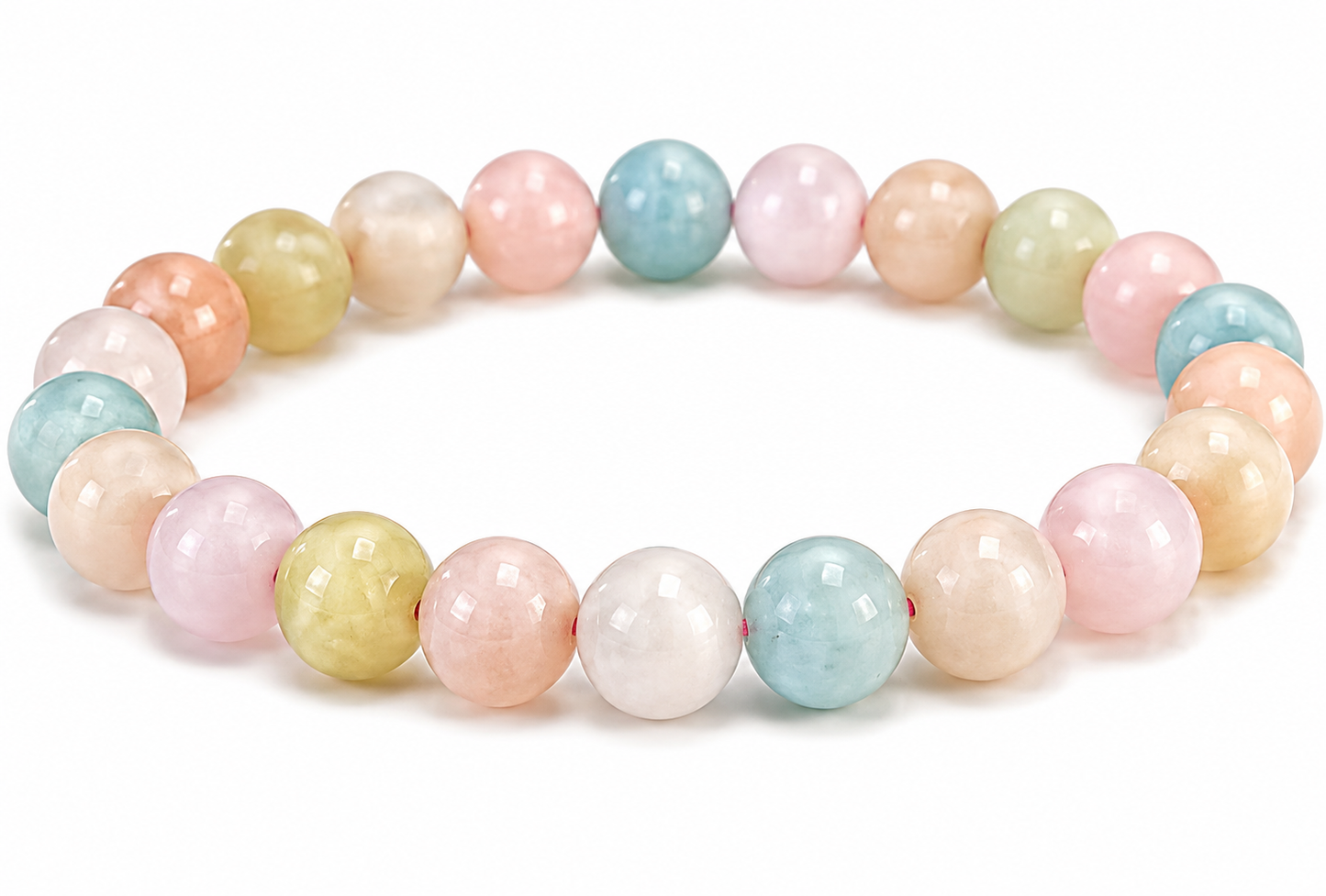 Natural Morganite Gemstone Bracelet | Heart Chakra | Crystal | Stretchable | Everyday Wear | Men & Women