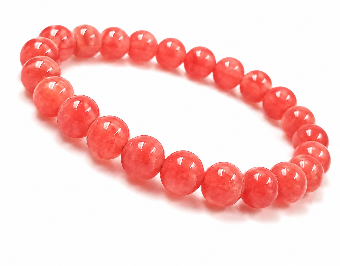 Natural Ruby Jade Pink Bracelet | Reiki Feng Shui | 22 Beads 8mm | Charged by Reiki Grand Master | 7 Chakra | Men & Women