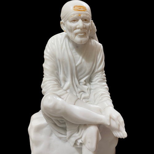 Sai Baba Statue 12 Inch White Marble