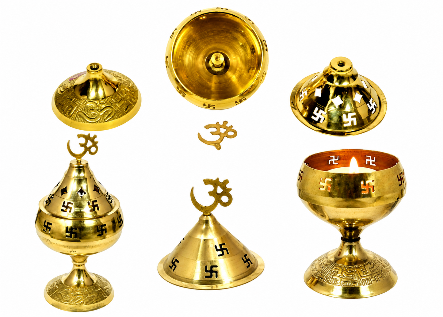 Pital Brass Diya | Medium | 300 GM | Handmade Crystal Oil Lamp | Pooja & Gifting