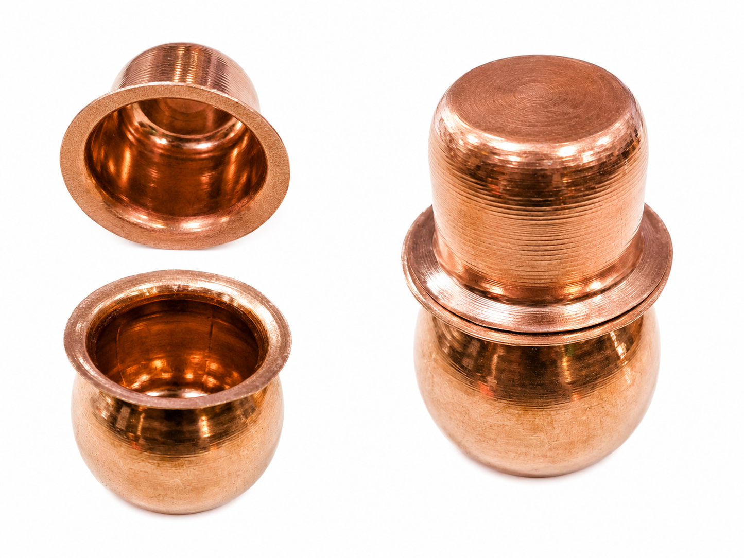 Pooja Copper Kalash with Lid | Small | 200 GM | 100% Pure Hammered Copper | Puja Yoga Ayurveda