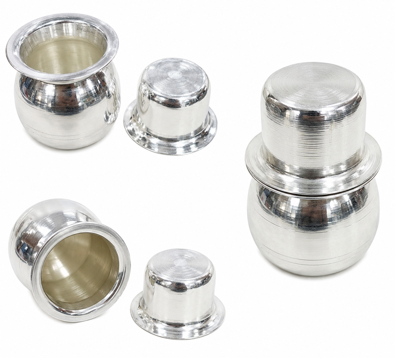 Pooja Steel Kalash | Small | 300 GM | Handicrafted Traditional Lota | Puja Home & Gifting