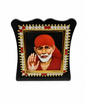 Shirdi Sai Baba Square Acrylic Car Dashboard Stand | Black Dagad | 2 Inch | 6.5x7.5 cm