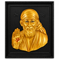 Sai Baba 3D Photo Frame | 8x10 Inch | Gold | Resin | Marble Pattern | Tabletop & Wall Mount | Modern Style | Home Decor & Gift