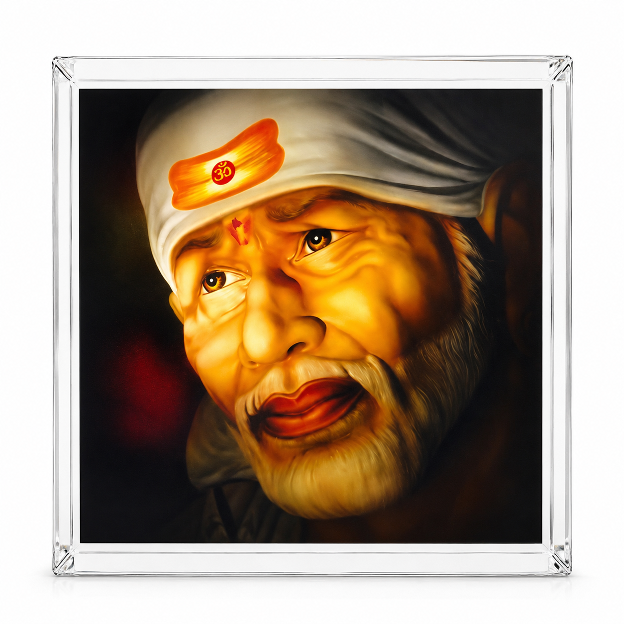 Sai Baba Acrylic Figurine | Car Dashboard, Home & Office Décor | Antique Finish | 11x4x11cm | Multicolour