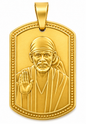 Sai Baba Big Pendant | 23x35mm | Brass Stainless Steel | Glossy Gold | Men & Women | Everyday Wear