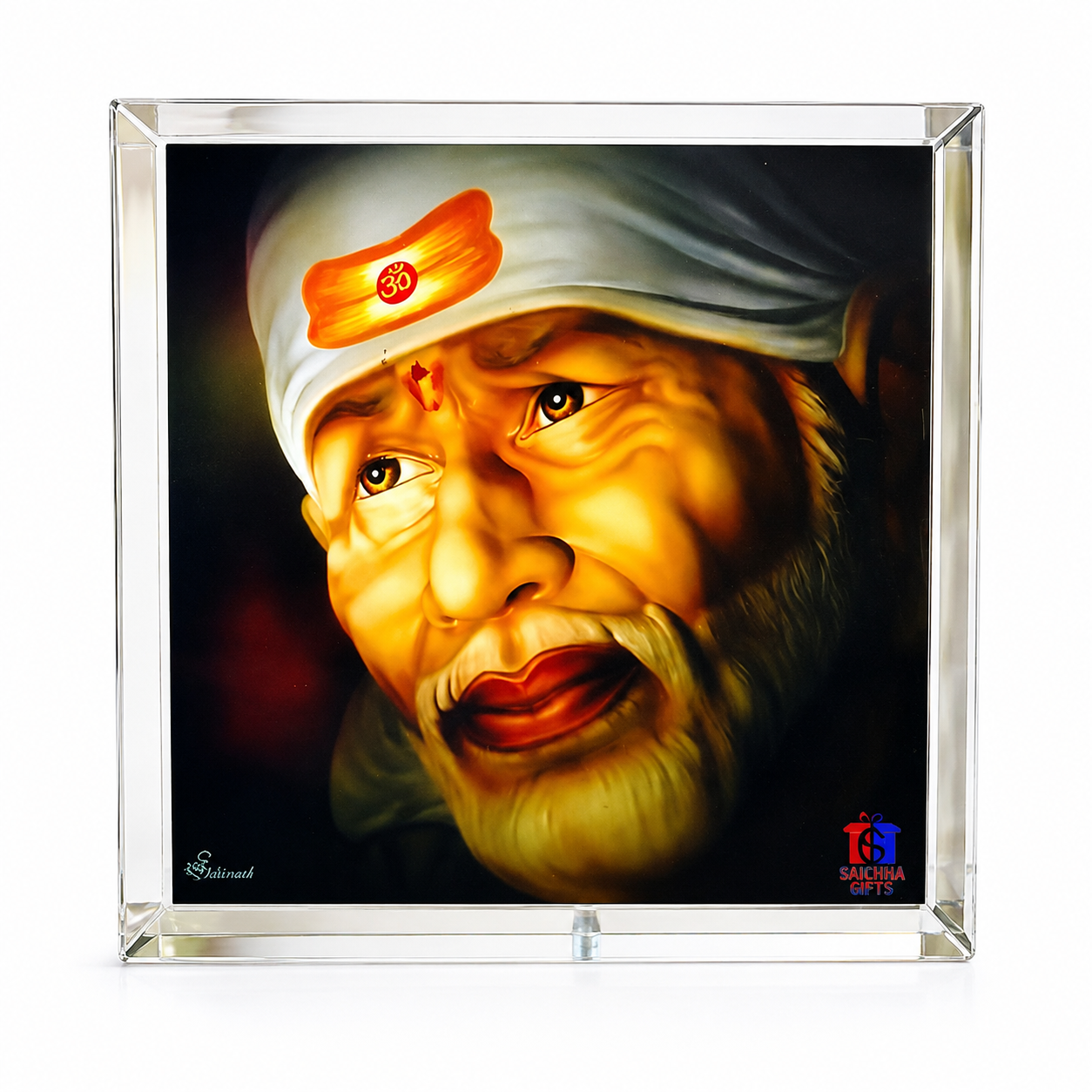 Sai Baba Blue Face Idol | Acrylic Showpiece | Car Dashboard Home & Office Decor | Multicolour | Divine Blessings