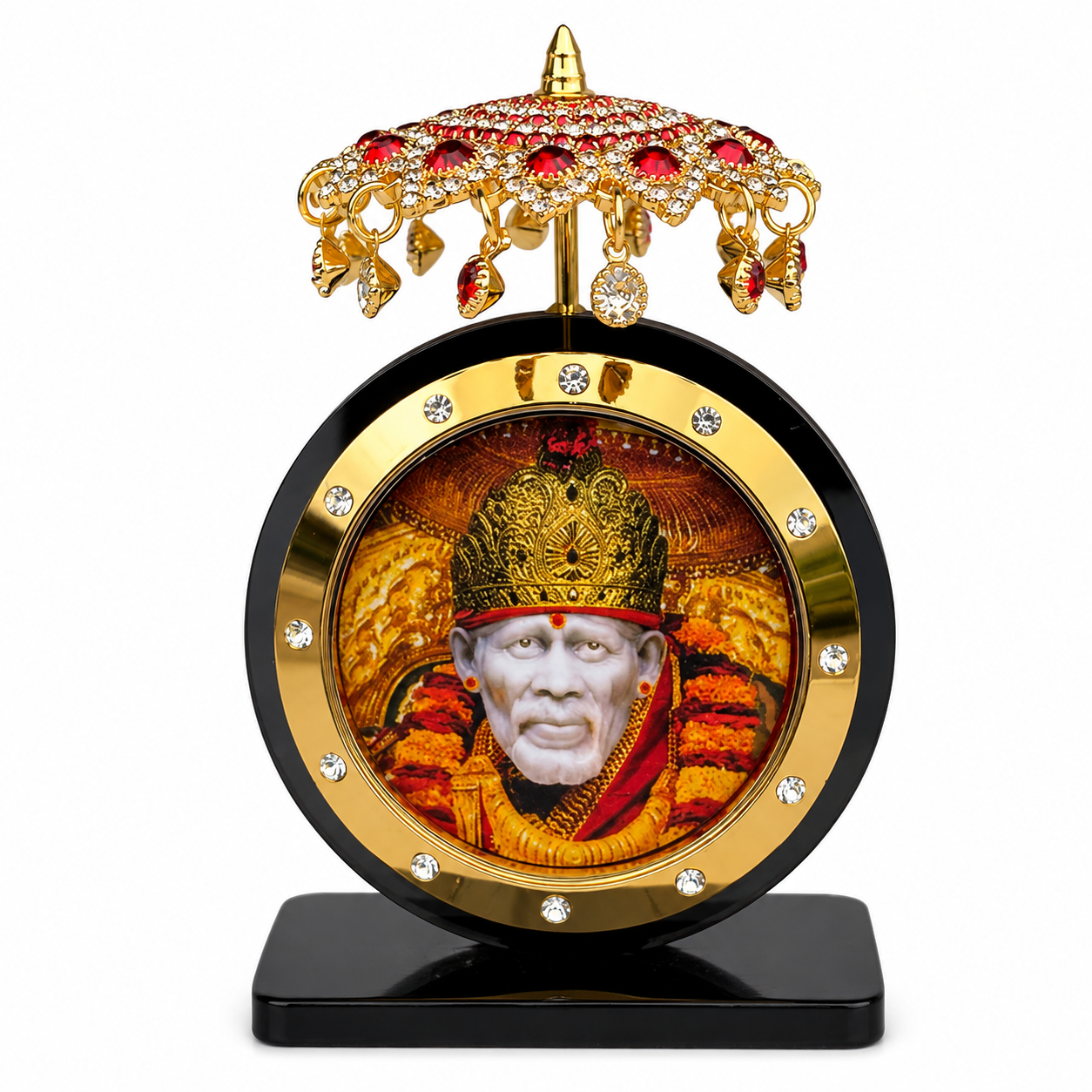 Sai Baba Car Dashboard Idol | Acrylic | 3 Inch | Sai Face | 6x5.5x9 CM | Divine Protection on Every Journey