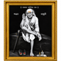 Sai Baba Framed Wall Painting | Dagad | Photo Lamination | Wood Matte Gold Frame | 6x8 Inch | Home Decor