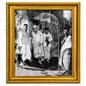 Sai Baba Framed Wall Painting | Palkhi | Photo Lamination | Wood Matte Gold Frame | 6x8 Inch | Home Decor