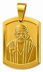Sai Baba Full Gold Square Locket | 28mm | Brass Stainless Steel | Glossy Gold | Men | Everyday Wear
