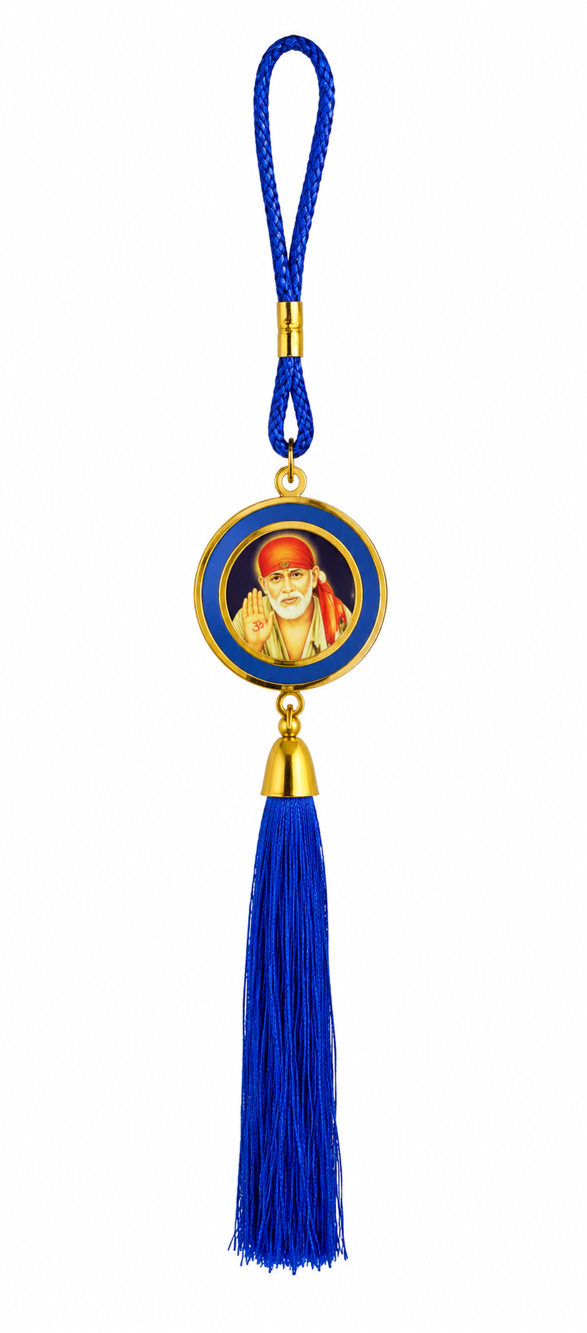 Sai Baba Hanger | Handmade | Blue | 35 CM | Car Hanging Home Decor & Wall Hanging | Divine Blessings