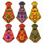 Sai Baba Idol Dress Vastra Shawl | Pack of 6 | For 4.5 Inch (No. 1) Idol | With Turban | Velcro Lock