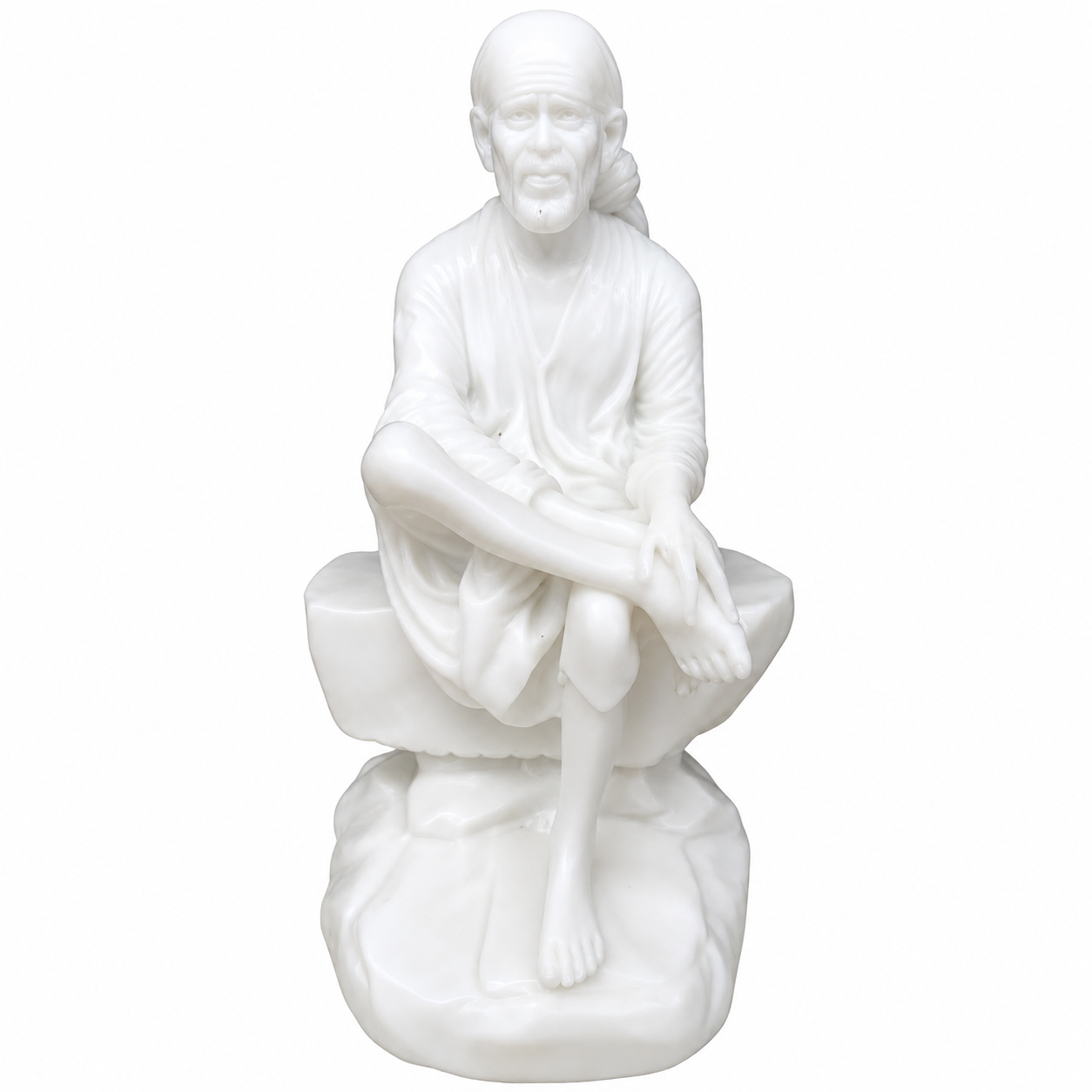 Sai Baba Italian Marble Murti | 6 Inch | Multicolour | Home Pooja Mandir & Office Decor | Premium Gift