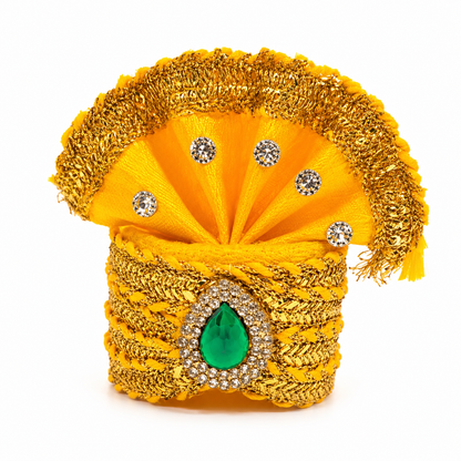Sai Baba Pagdi Mukut | Size 4 | Pack of 6 | Multicolour | Diamond Stone Work | For Sai Baba, Krishna & Deity Idols